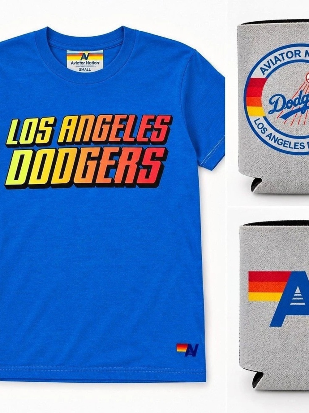 Aviator Nation x MLB Los Angeles Dodgers Tee + Koozie